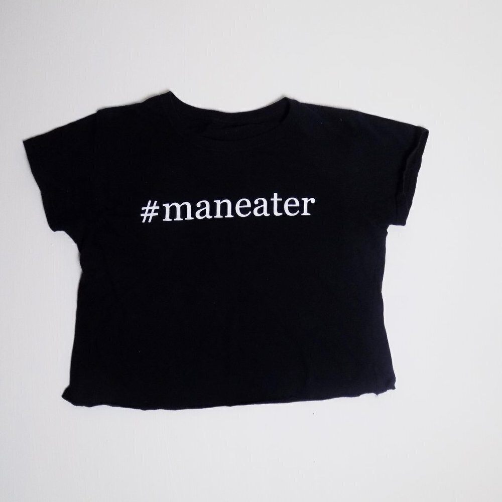 90s y2k shirt graphic tee man eater crop top funny - Picture 5 of 5